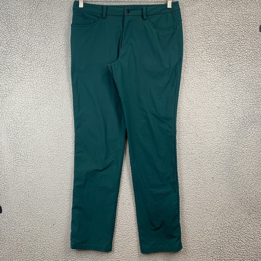 Lululemon Pants Mens 36x33 Green Commission Swift Cotton Stretch Smart Casual